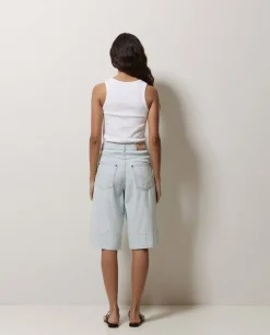YERSE Top canalé 100% algodón orgánico blanco Hot