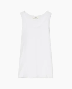 YERSE Top canalé 100% algodón orgánico blanco Hot
