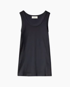 YERSE Top canalé 100% algodón orgánico negro Hot