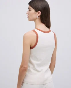 YERSE Top contraste en vivos crudo Sale