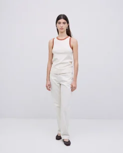 YERSE Top contraste en vivos crudo Sale