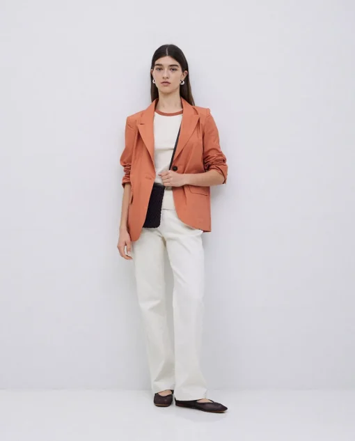 YERSE Top contraste en vivos crudo Sale