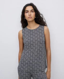 YERSE Top geométrico negro Outlet