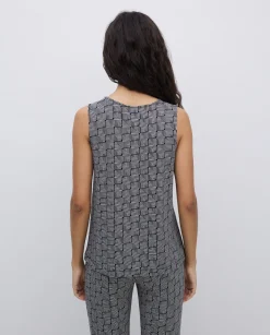 YERSE Top geométrico negro Outlet
