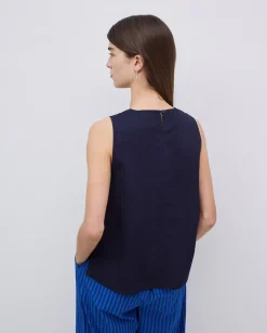 YERSE Top popelín azul oscuro Fashion