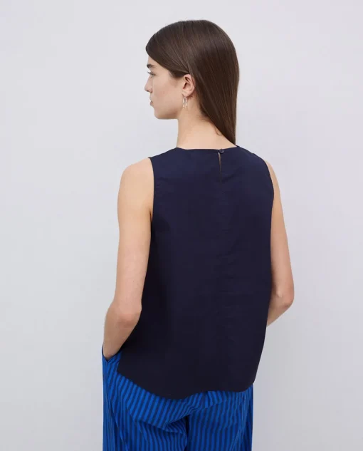 YERSE Top popelín azul oscuro Fashion