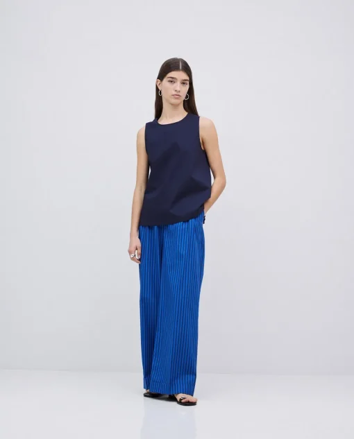 YERSE Top popelín azul oscuro Fashion