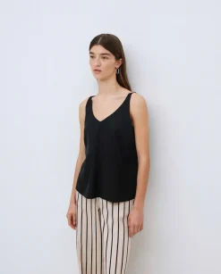 YERSE Top Tencel pico negro Discount