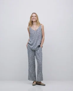 YERSE Top tirantes geométrico azul Fashion