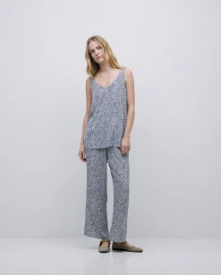 YERSE Top tirantes geométrico azul Fashion