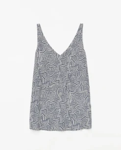 YERSE Top tirantes geométrico azul Fashion