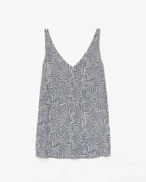 YERSE Top tirantes geométrico azul Fashion