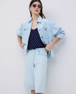 YERSE Top tirantes viscosa lunares azul oscuro Outlet