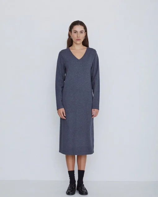 YERSE Vestido de punto antracita Best