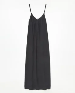 YERSE Vestido largo doble gasa negro Best