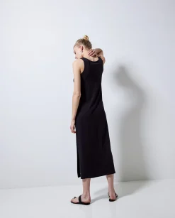 YERSE Vestido largo punto azul oscuro Sale