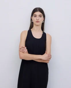 YERSE Vestido largo sin mangas negro New