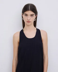 YERSE Vestido largo sin mangas negro New