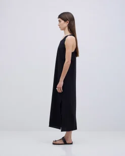 YERSE Vestido largo sin mangas negro New