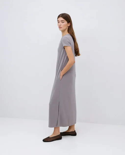 YERSE Vestido midi manga japonesa gris Clearance