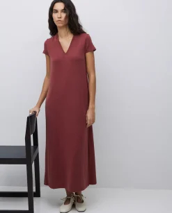 YERSE Vestido midi manga japonesa granate Best