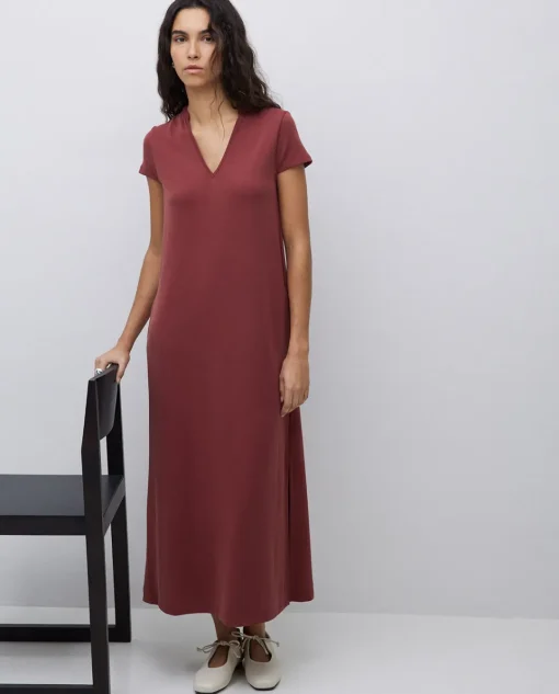 YERSE Vestido midi manga japonesa granate Best