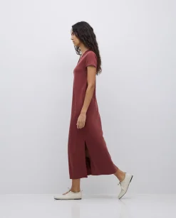 YERSE Vestido midi manga japonesa granate Best