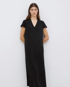 YERSE Vestido midi manga japonesa negro Outlet