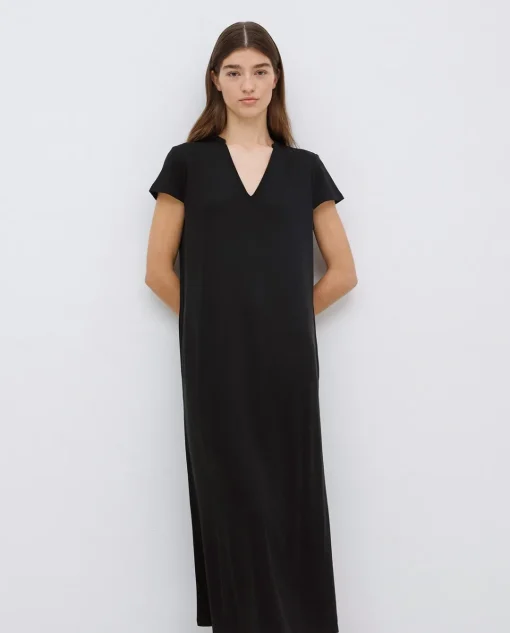 YERSE Vestido midi manga japonesa negro Outlet
