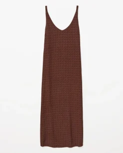 YERSE Vestido tencel pico chocolate Best